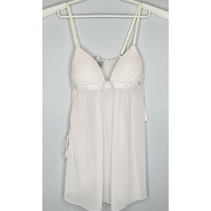 Linea Donatella Babydoll Lace Lingerie 2-Piece Set Size‎ Small Pink Lace Thong